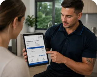 Going through the estimate with a Baulkham Hills customer